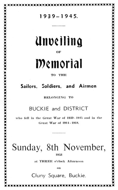 Opening of the Buckie & District War Memorial